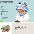 4-in-1 Baby Care Combo: Head Protector, U-Brush, Fruit Pacifier & Spoon Feeder