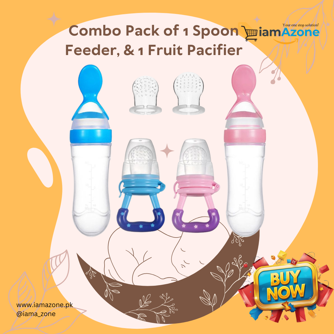 🍼✨ Combo Pack of 2: 1 Fruit Pacifier & 1 Spoon Feeder